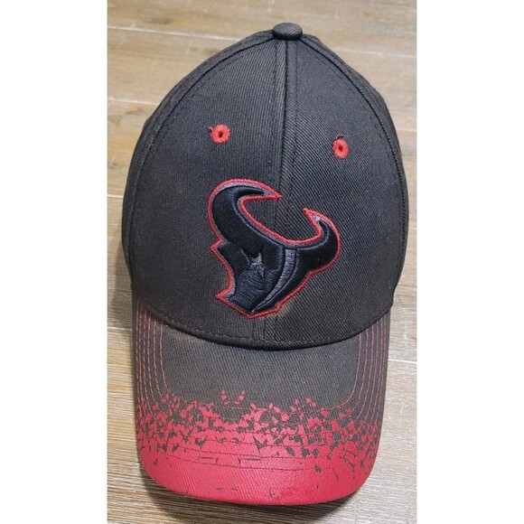 Houston Texans Black Hat NFL Red Splattered Cap Adjustable Football Team Apparel - Picture 1 of 5